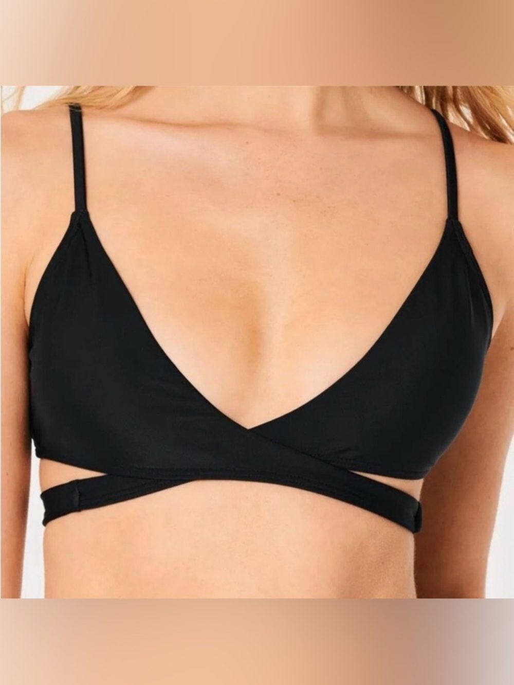 Black Hollister wrap around bikini top